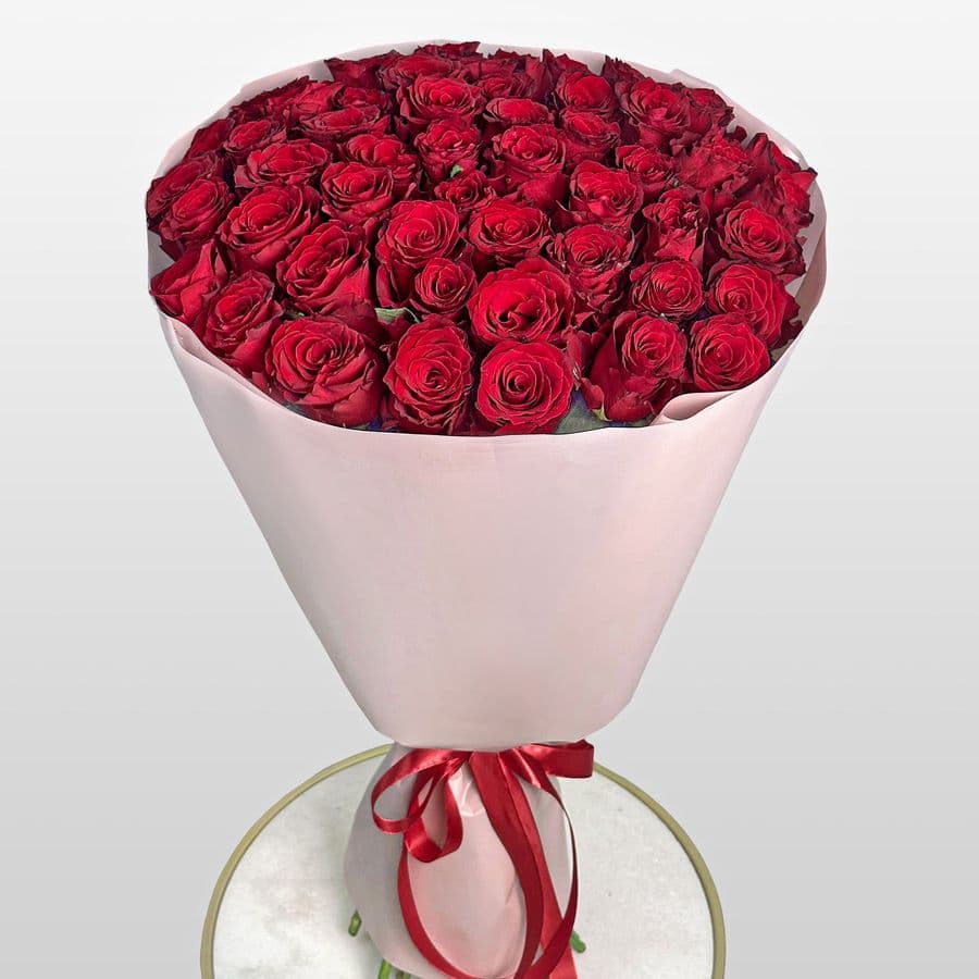 Букет из красных Роз 80 см 51 шт «Только Она»