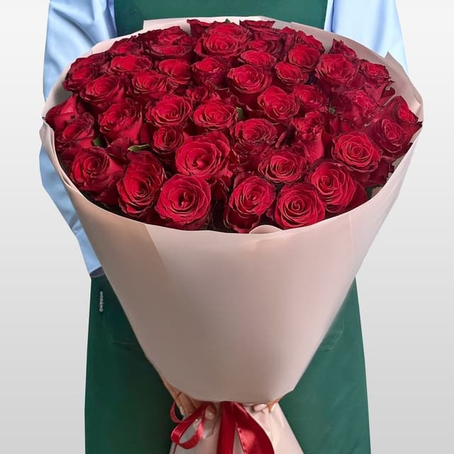 Букет из красных Роз 80 см 51 шт «Только Она»