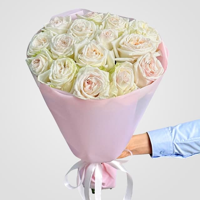 Букет из Пионовидных Роз 15 шт «Секрет Королевы»