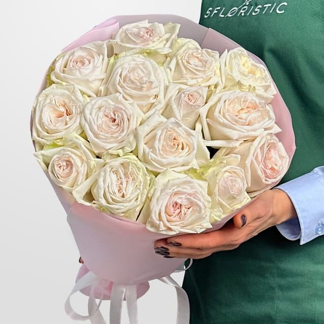 Букет из Пионовидных Роз 15 шт «Секрет Королевы»