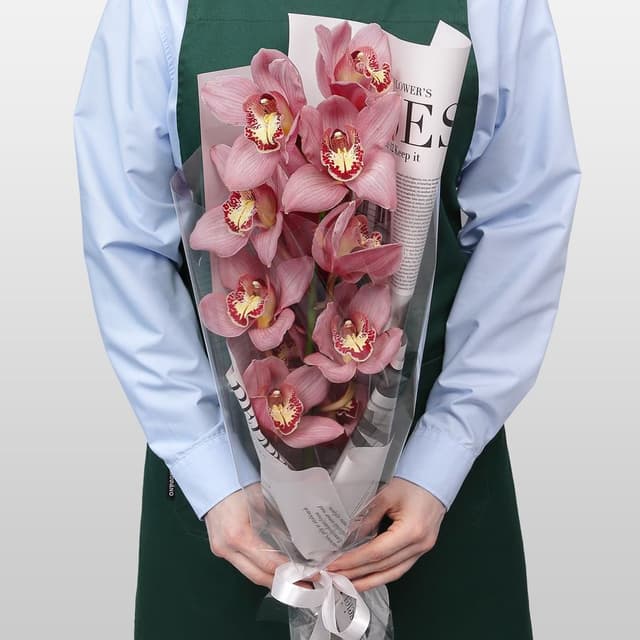 Букет из ветки Розовой Орхидеи «Восточная Загадка»