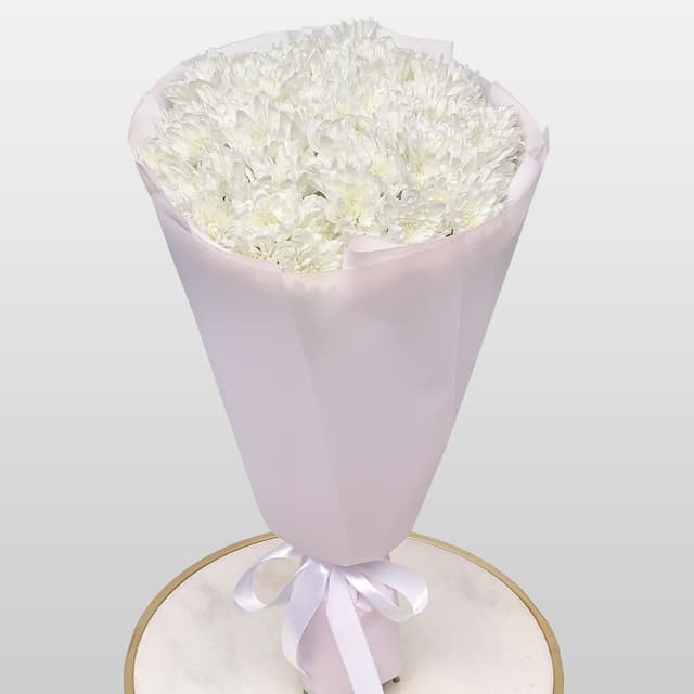 Букет из Белых Кустовых Хризантем 15 шт «Нежность Ангела»