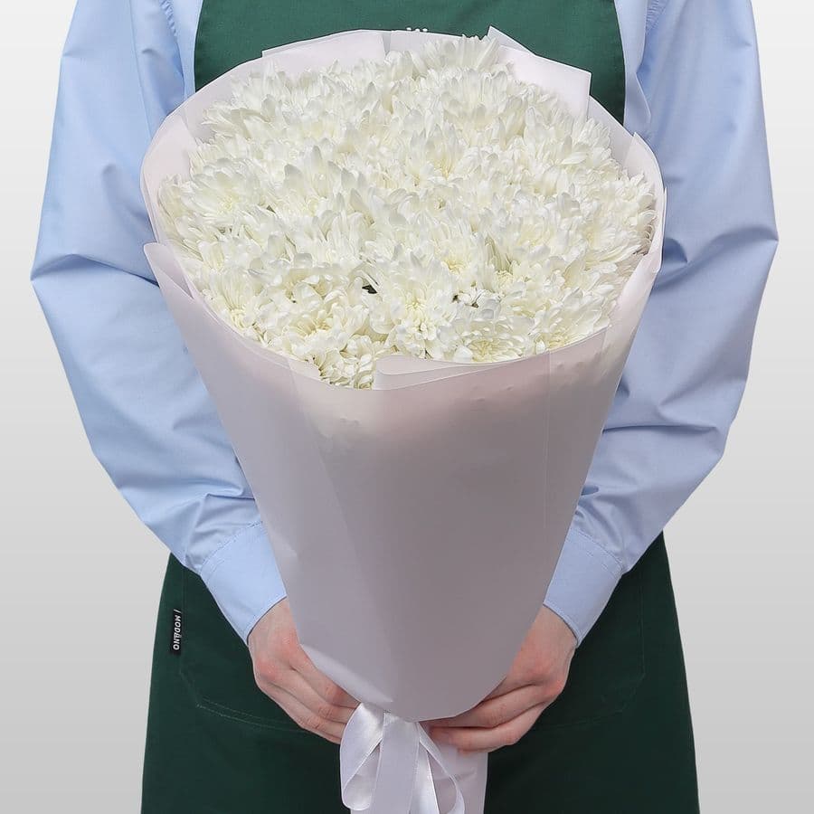 Букет из Белых Кустовых Хризантем 15 шт «Нежность Ангела»