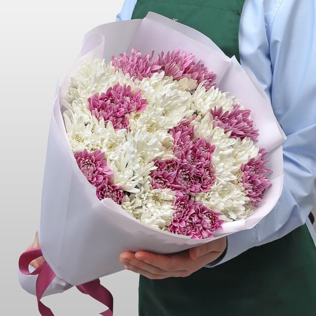 Букет из Кустовых Хризантем 25 шт «Зимняя Ягода»