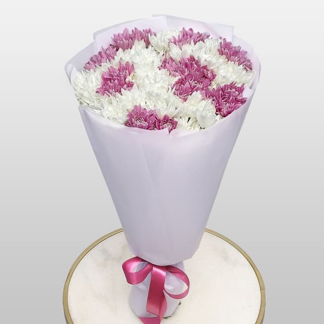 Букет из Кустовых Хризантем 25 шт «Зимняя Ягода»