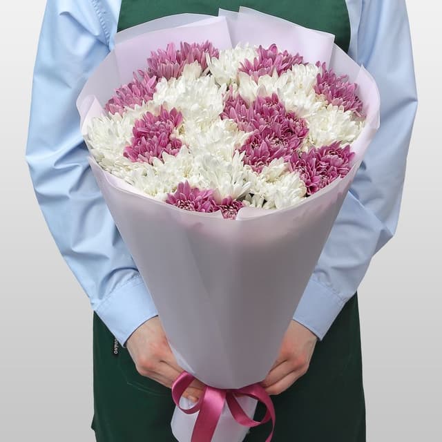 Букет из Кустовых Хризантем 25 шт «Зимняя Ягода»