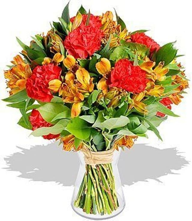 Букет из Альстромерии и Гвоздики «Золото осени»