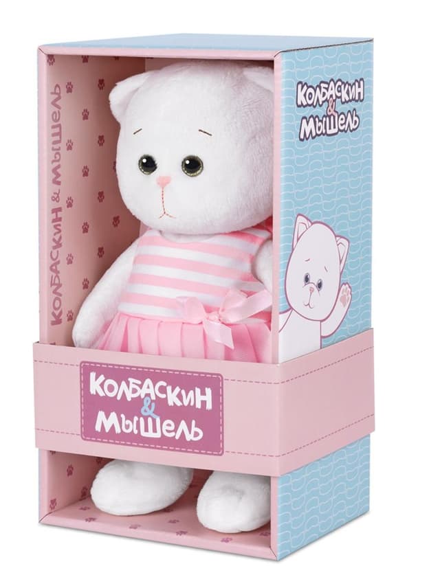 Мягкая игрушка Мышель в Полосатом Розовом Платье с Бантиком Мягкая игрушка Мышель в Полосатом Розовом Платье с Бантиком