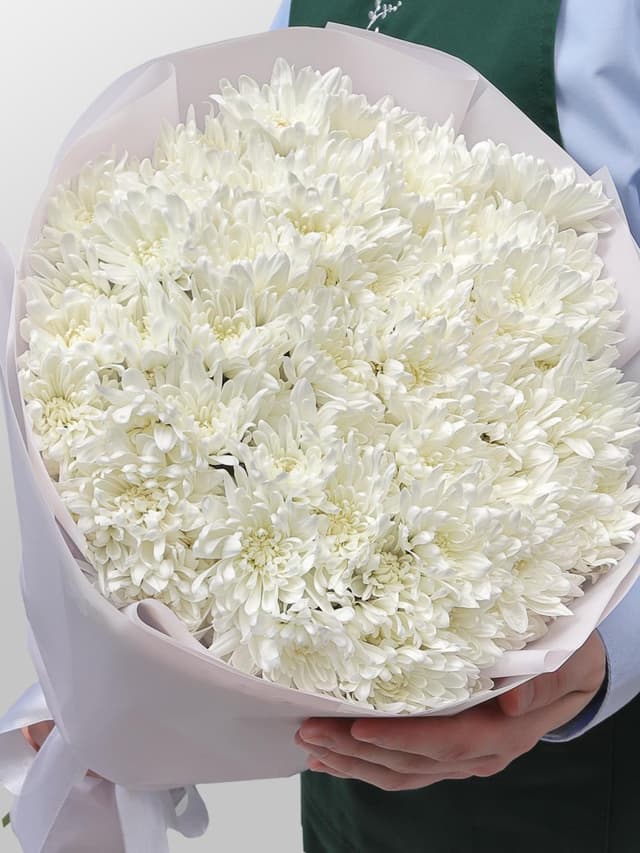 Букет из Белых Хризантем 15 шт «Нежность Ангела» Букет из Белых Хризантем 15 шт «Нежность Ангела»