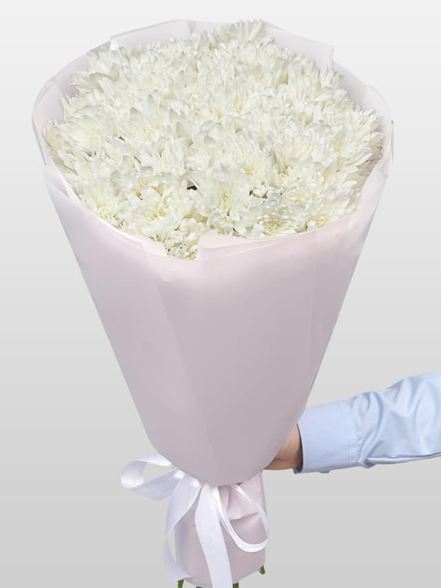 Букет из Белых Хризантем 15 шт «Нежность Ангела» Букет из Белых Хризантем 15 шт «Нежность Ангела»