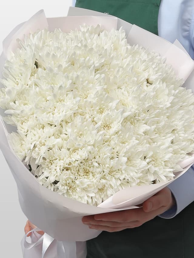 Букет из Белых Хризантем 25 шт «Звездная Россыпь» Букет из Белых Хризантем 25 шт «Звездная Россыпь»