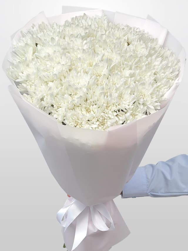 Букет из Белых Хризантем 25 шт «Звездная Россыпь» Букет из Белых Хризантем 25 шт «Звездная Россыпь»