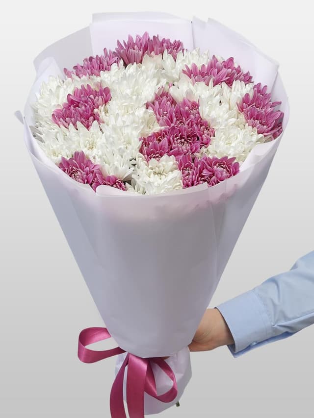 Букет из Хризантем 25 шт «Зимняя Ягода» Букет из Хризантем 25 шт «Зимняя Ягода»