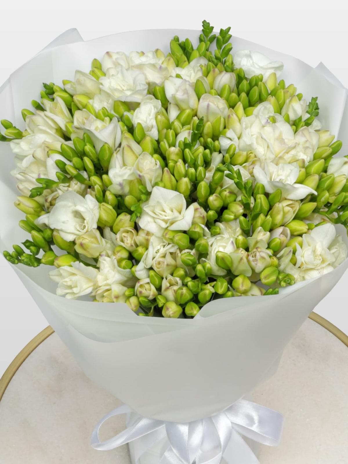 Букет из Белых Фрезий 51 шт «Ванильные сны»