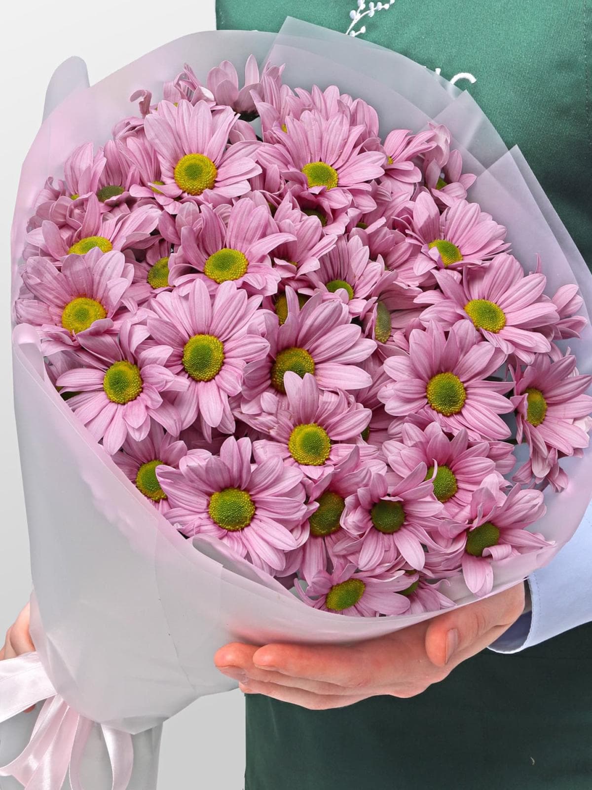 Букет из Розовых Кустовых Хризантем 9 шт «Кэнди»