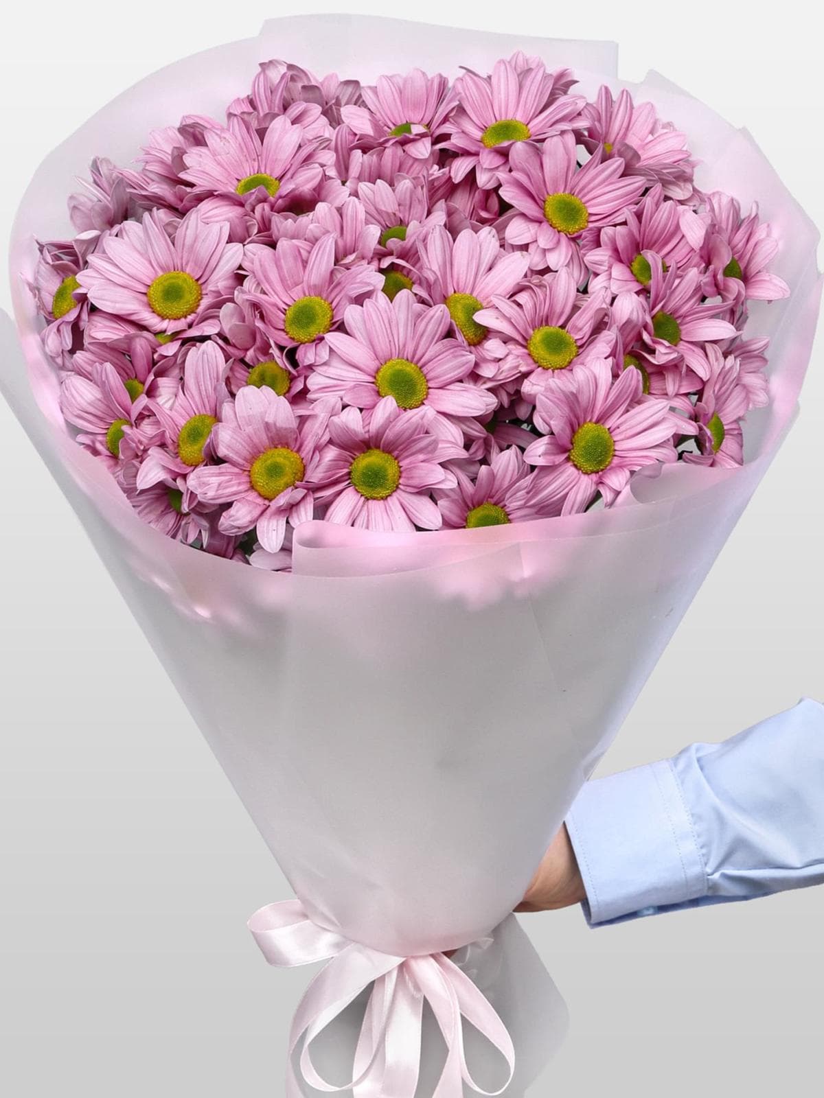 Букет из Розовых Кустовых Хризантем 9 шт «Кэнди»