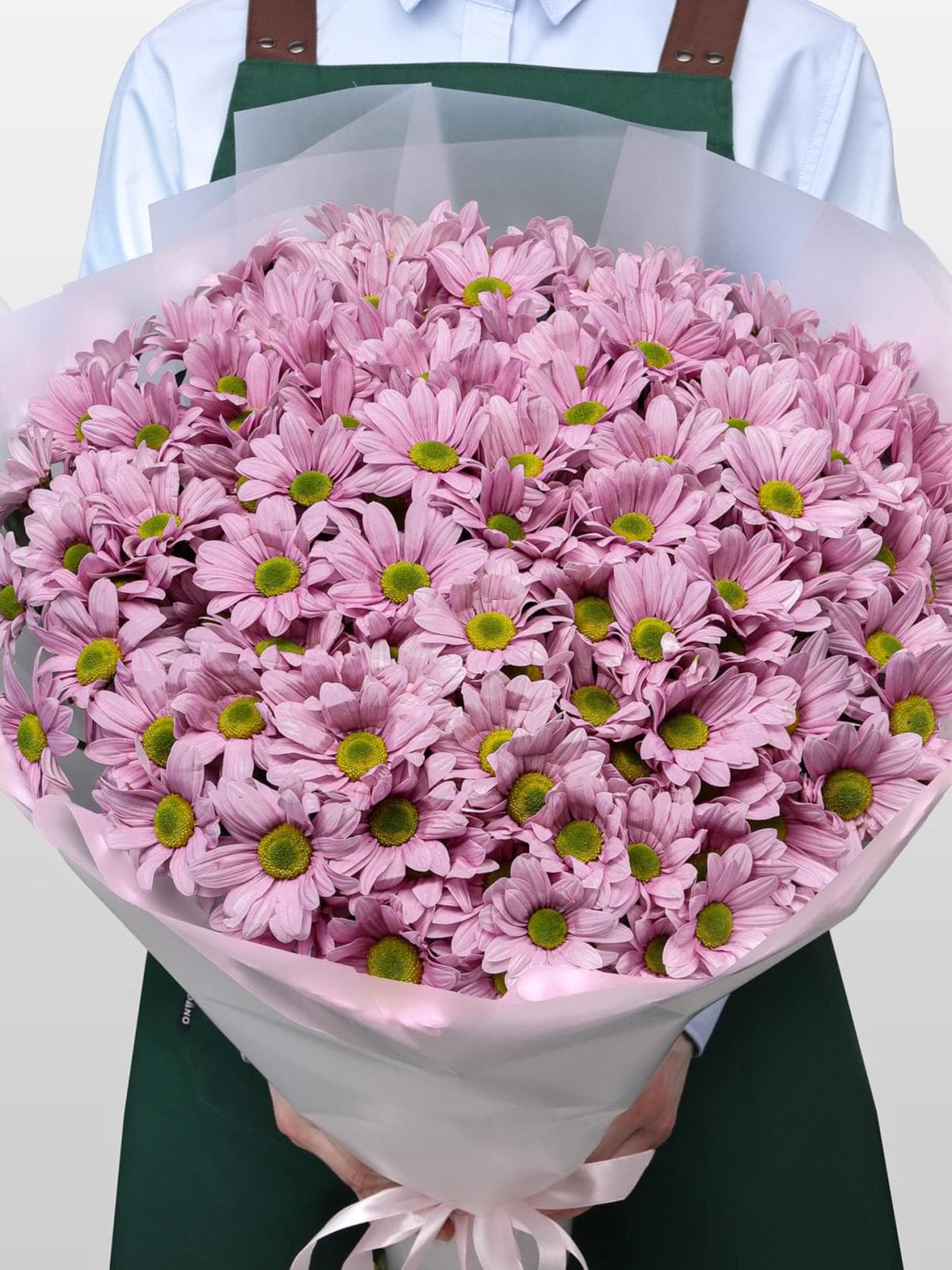 Букет из Розовых Кустовых Хризантем 25 шт «Балет»