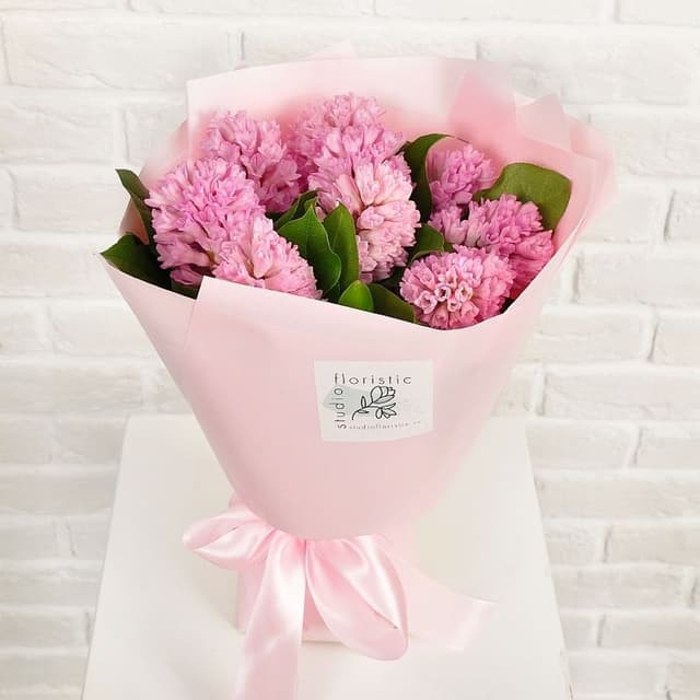 Букет из Розового Гиацинта «Цветок Дождя» Букет из Розового Гиацинта «Цветок Дождя»