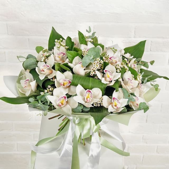 Букет из белых Орхидей «Эрида» Букет из белых Орхидей «Эрида»