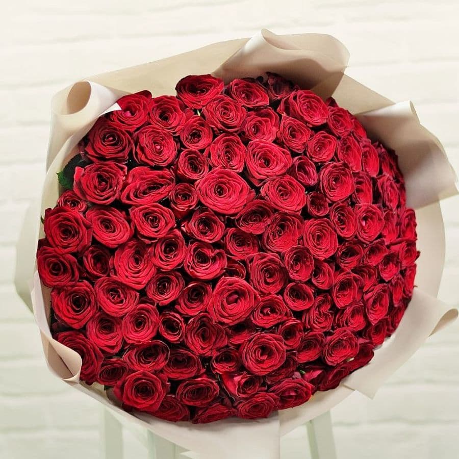Роза 60 см красная 101 шт