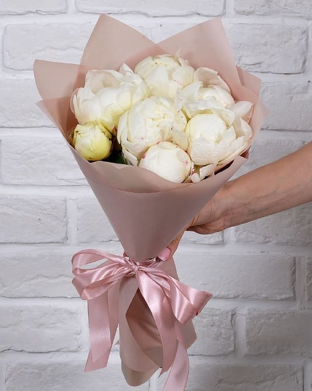 Букет из белых Пионов «Белый ангел» 7шт Букет из белых Пионов «Белый ангел» 7шт