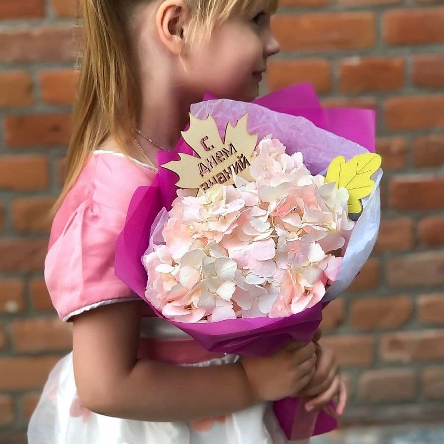 Букет из розовой Гортензии «Смущение»