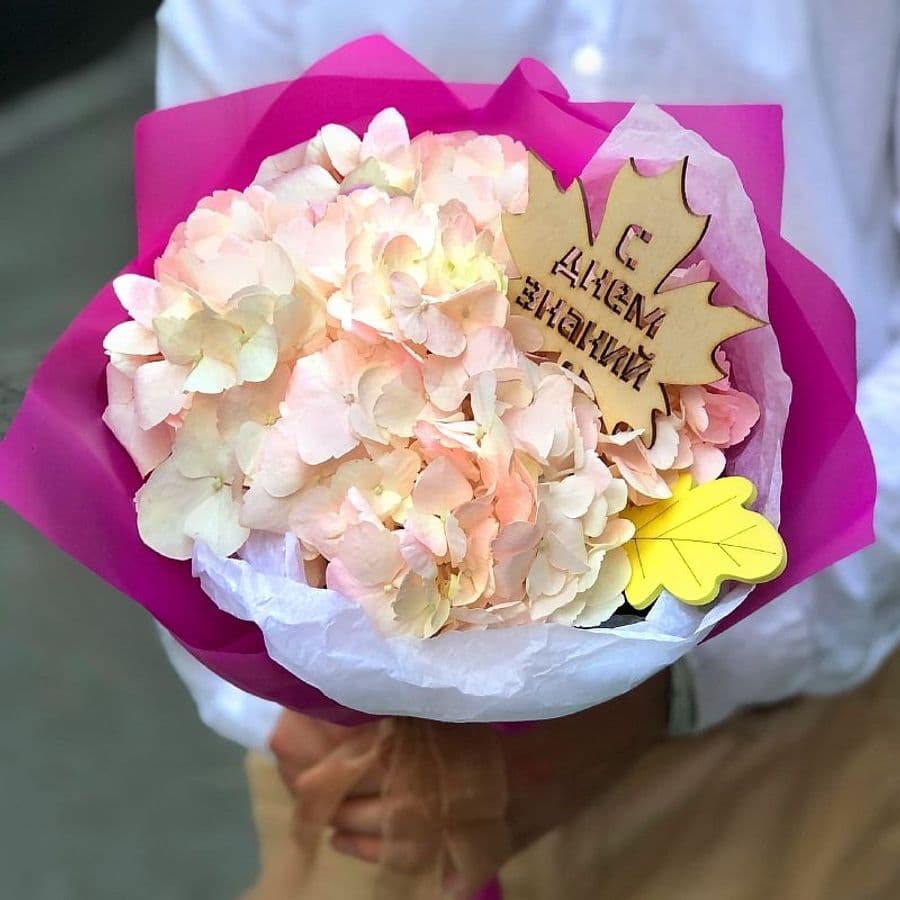 Букет из розовой Гортензии «Смущение»