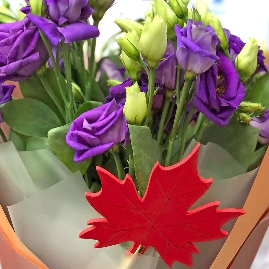 Букет из сиреневой Эустомы «Первому учителю»