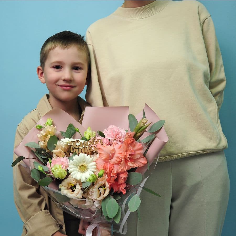 Букет из Гладиолуса, Гортензии и Гермини «Воспоминания о лете»