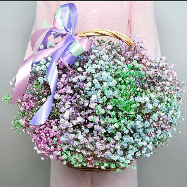 Композиция с Гипсофилой в корзине «Цветочный Микрокосмос» Композиция с Гипсофилой в корзине «Цветочный Микрокосмос»