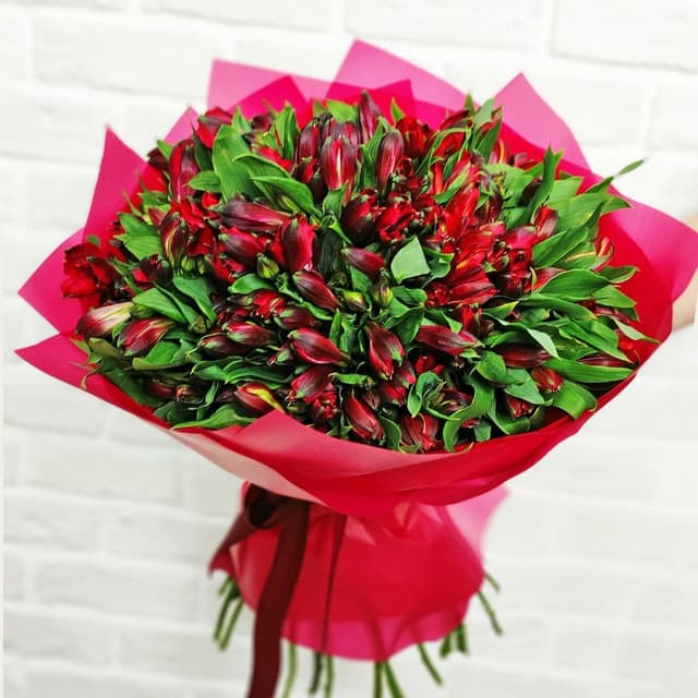 Букет из красной Альстромерии «Страсть» Букет из красной Альстромерии «Страсть»