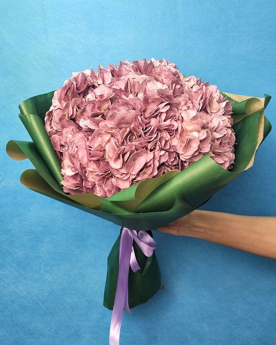 Букет из Гортензии «Сиреневый закат»