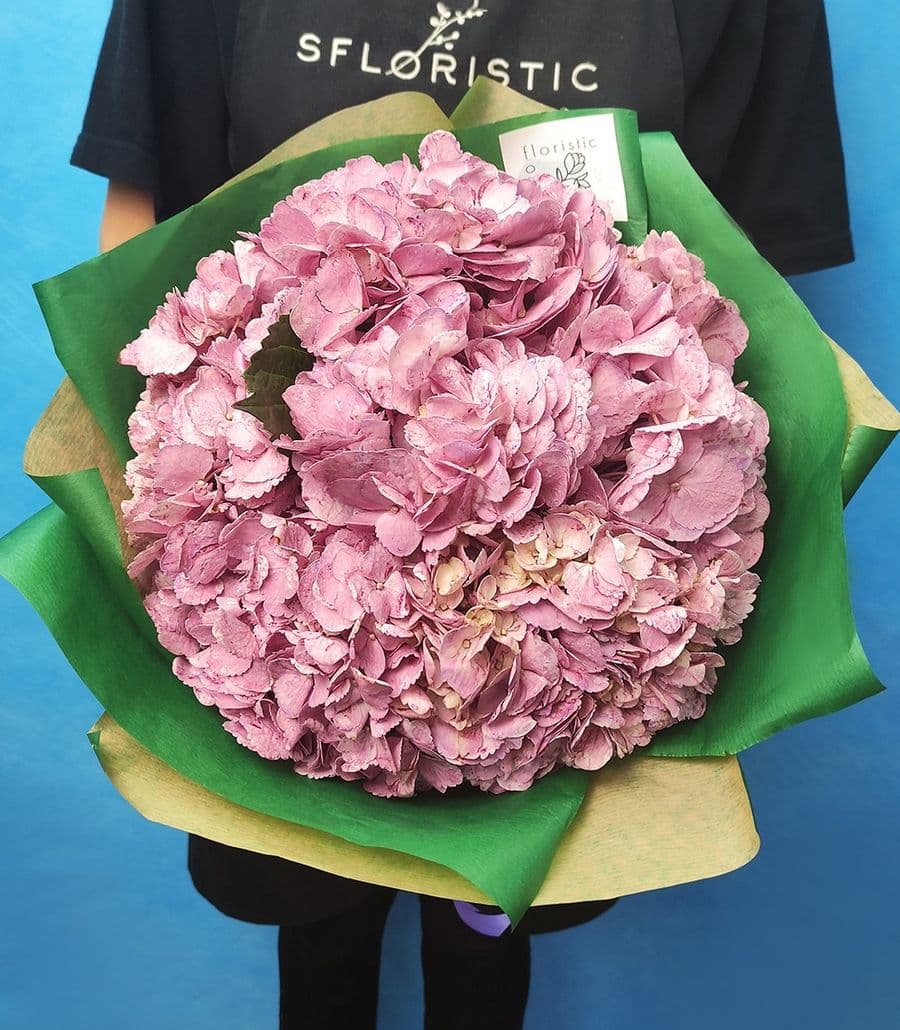 Букет из Гортензии «Сиреневый закат»