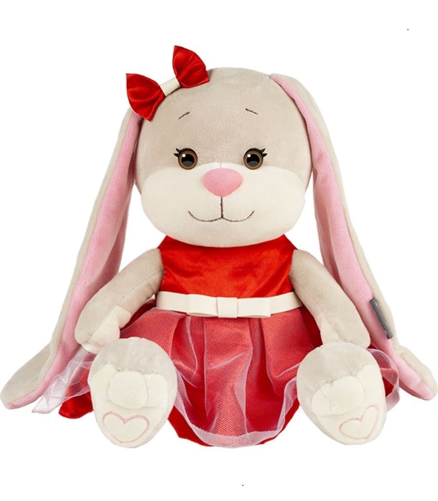 Мягкая Игрушка Зайка в Нарядном Красном Платье