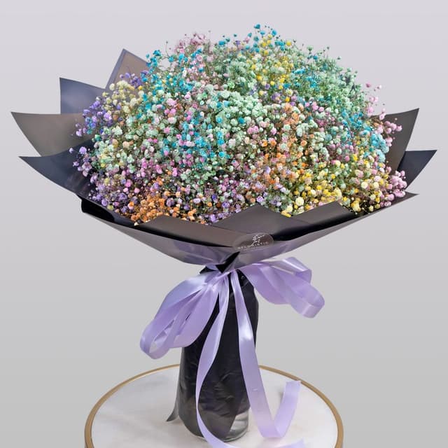 Букет из Радужной Гипсофилы «Веселой» Букет из Радужной Гипсофилы «Веселой»