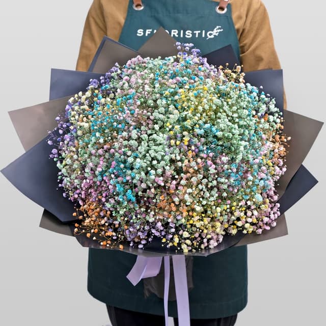 Букет из Радужной Гипсофилы «Веселой» Букет из Радужной Гипсофилы «Веселой»