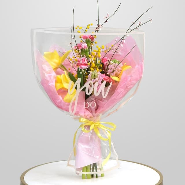 Букет из Тюльпана, Гвоздики и Мимозы «Золотой дождь» Букет из Тюльпана, Гвоздики и Мимозы «Золотой дождь»