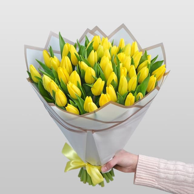 Букет из Тюльпанов 51шт «Солнечная улыбка» Букет из Тюльпанов 51шт «Солнечная улыбка»