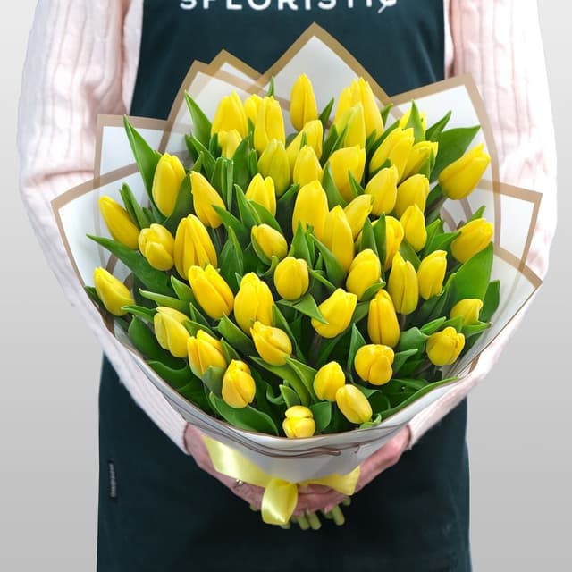 Букет из Тюльпанов 51шт «Солнечная улыбка» Букет из Тюльпанов 51шт «Солнечная улыбка»