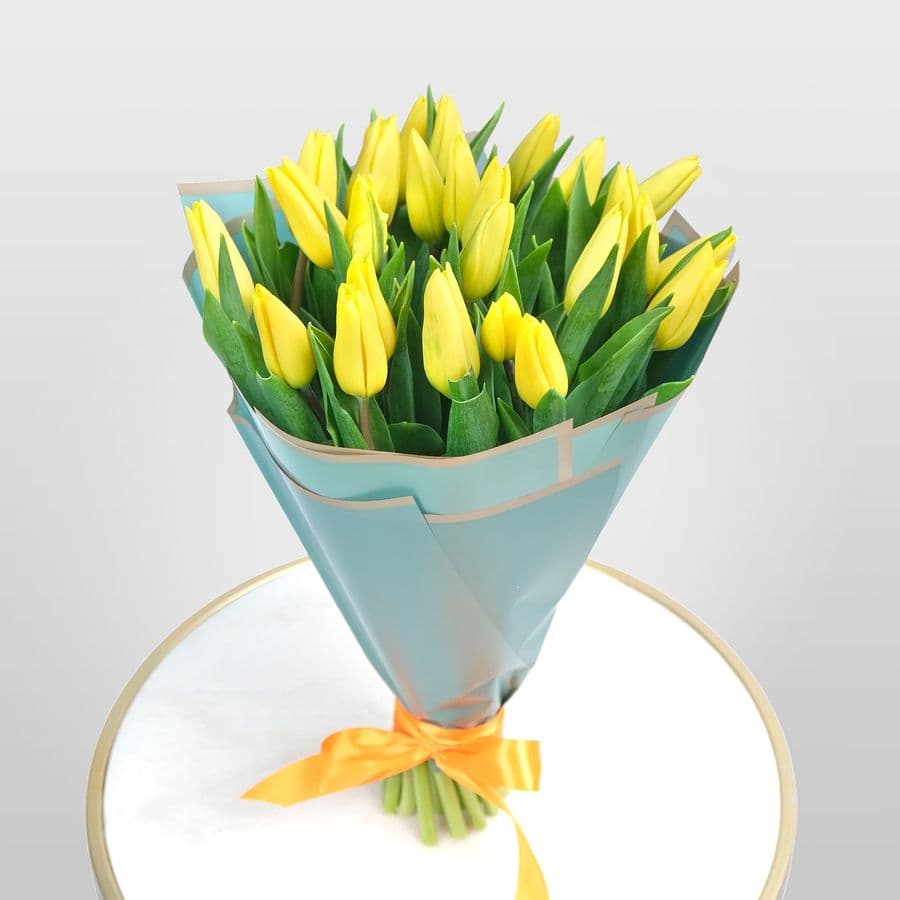 Букет из Тюльпанов 25шт «Солнечная весна»