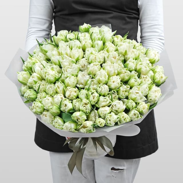Букет из Пионовидных Тюльпанов 101 шт «Королева» Букет из Пионовидных Тюльпанов 101 шт «Королева»