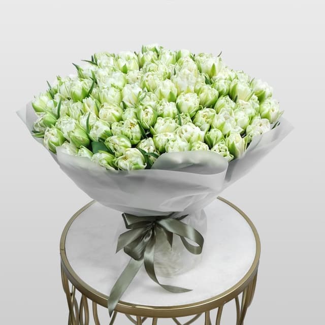 Букет из Пионовидных Тюльпанов 101 шт «Королева» Букет из Пионовидных Тюльпанов 101 шт «Королева»