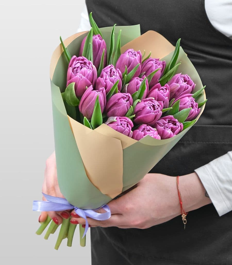 Букет из Тюльпанов 15 шт «Кусочек Рая»