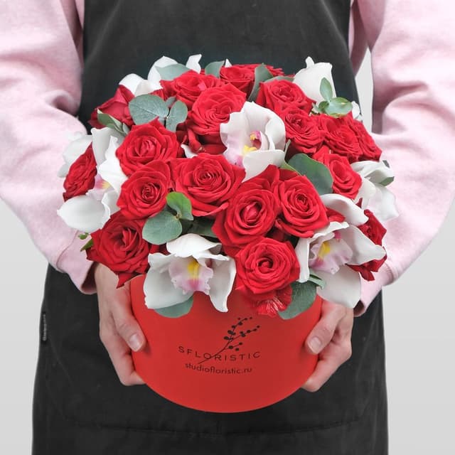 Композиция из Роз и Орхидеи «Тейя» Композиция из Роз и Орхидеи «Тейя»