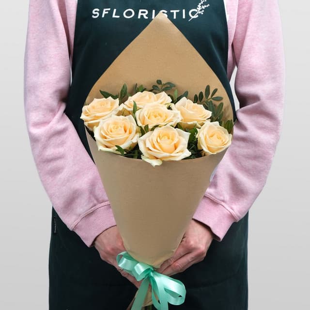 Букет из кремовых Роз 60 см «Тефида» Букет из кремовых Роз 60 см «Тефида»