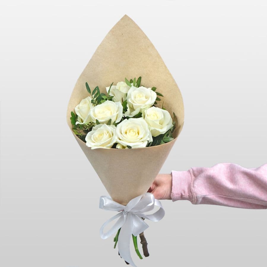Букет из белых Роз 60 см «Феба»