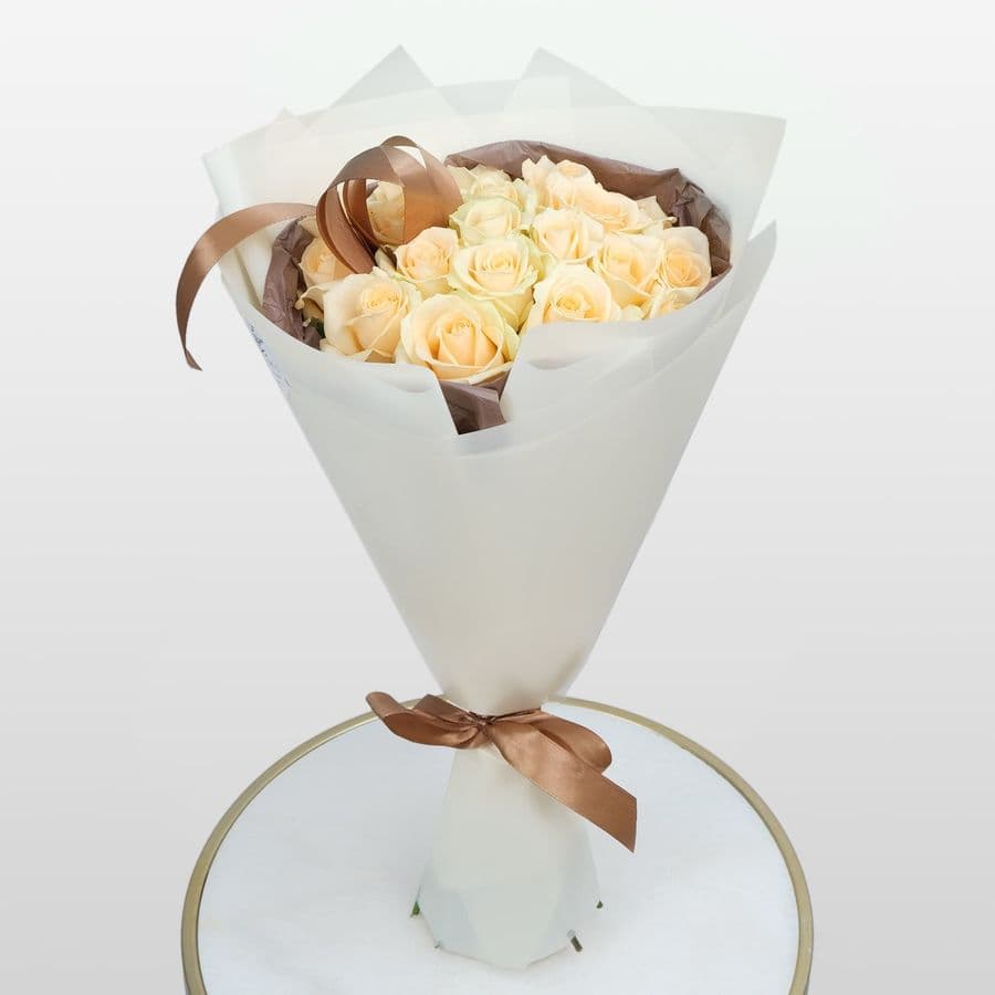 Букет из персиковых Роз 60 см «Капучино»