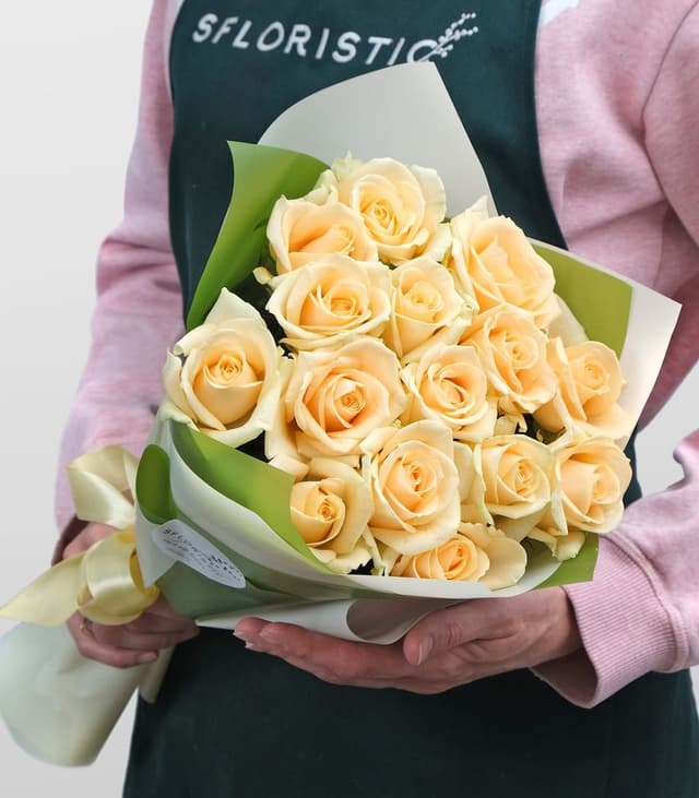 Букет из персиковых Роз 60 см «Рея» Букет из персиковых Роз 60 см «Рея»