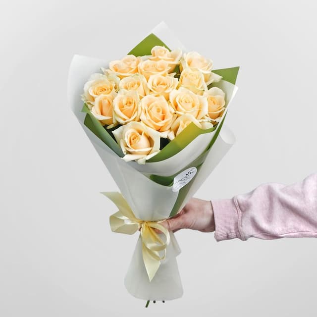 Букет из персиковых Роз 60 см «Рея» Букет из персиковых Роз 60 см «Рея»