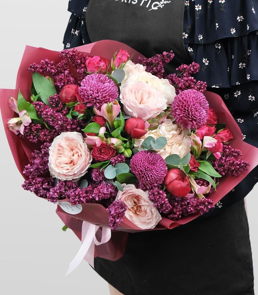 Букет из Роз, Пионов и Гортензии «Марго»